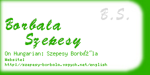 borbala szepesy business card